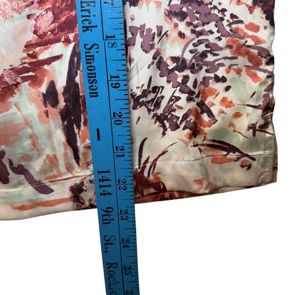 Soma Intimates Pajama Set Womens Satin Abstract Landscape Print Top Shorts Small - Picture 7 of 12